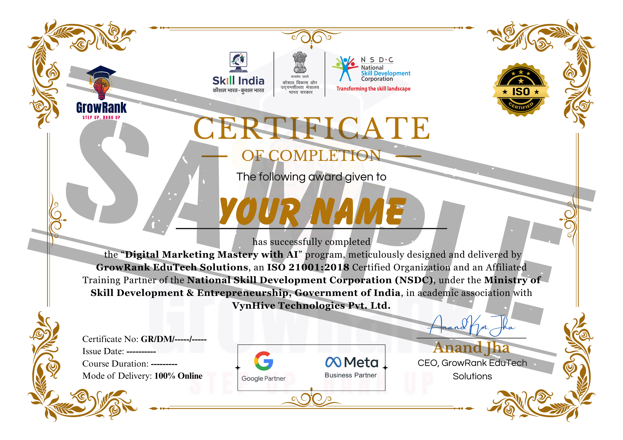 GrowRank Certificate